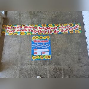 Sunflower Ladybug Classroom Decor Banner Poster